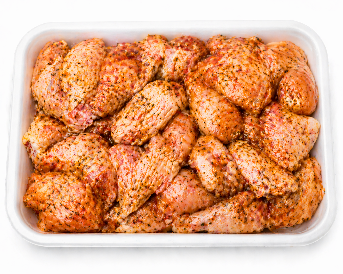 Frango temperado em cortes